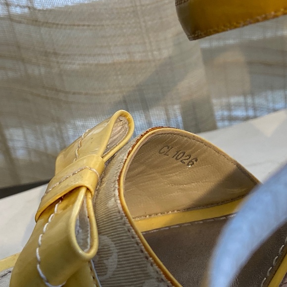 Louis Vuitton platform heels pat leather monogram canvas ankle strap Italy - Picture 6 of 8